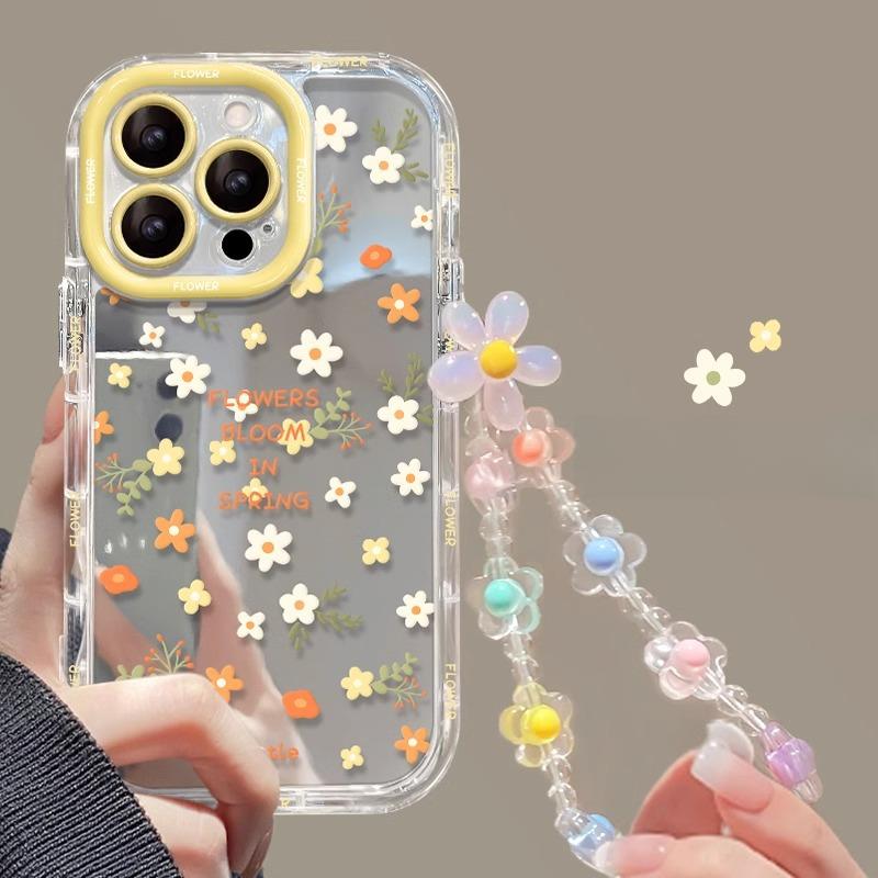 Full Screen Flower Chain Suitable for Apple 16promax Mobile Phone Case IPhone 14plus Mirror 13mini/xs
