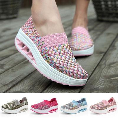 Женские повседневные кроссовки Lady Shake, спортивная обувь для фитнеса, дышащая сетчатая обувь без шнуровки, большие размеры