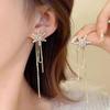 Snowflake Tassel Spiral Ear Clip Elegant Face -Shaping Small Earrings
