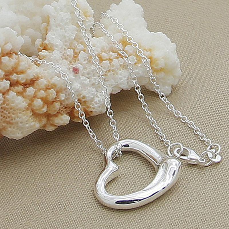 925 Серебряный комплект ювелирных изделий Любовь Сердце Шарм Браслеты Ожерелья Цепи Для Женщин Серебряные Ювелирные Изделия