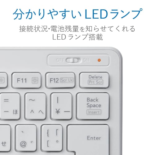 Elecom Клавиатура беспроводная (Приемник включен) Мини-клавиатура-пантограф, белая TK-FDP098TWH