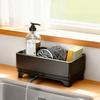 Brush Holder Kitchen Sink Caddy Kitchen Countertop Rust-resistant Sink Accessory Kitchen Organizer Stainless Steel