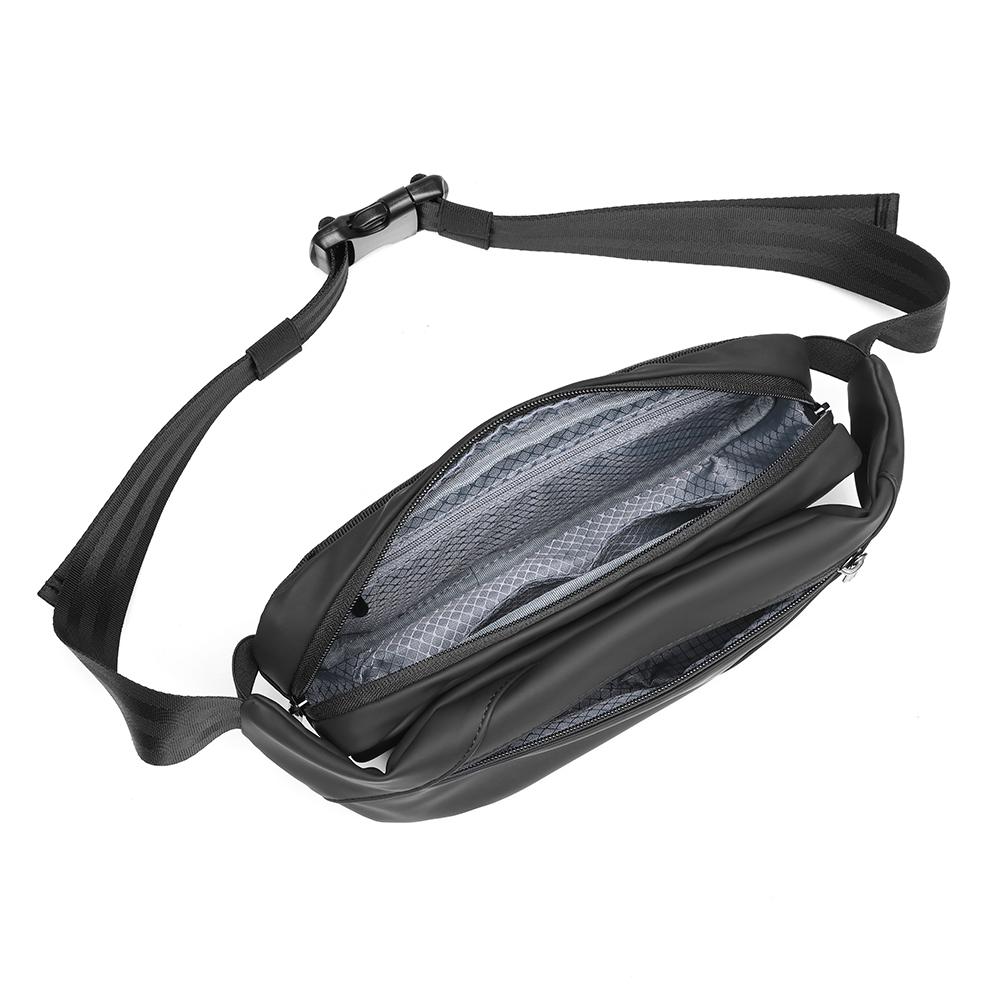 Мужская сумка через плечо Мужская поясная сумка Маленькая нагрудная сумка Сумка на одно плечо Водонепроницаемая сумка-мессенджер Спортивная сумка для бега на открытом воздухе Сумка для мобильного телефона Черная AP-38