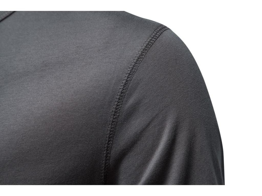 Мужская повседневная футболка Henley с коротким рукавом: Однотонный, свободный крой, воротник на трех пуговицах