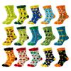 6 Pairs New Lovelty Cute Women and Men Funny Socks Fruit Lemon Banana Watermelon Avocado Happy Casual Socks EU37-44