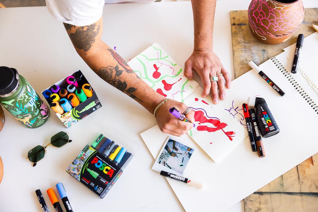 Набор маркеров POSCA® PC-5M, теплые средние тона, с двусторонним наконечником, 8 штук, Тоны,