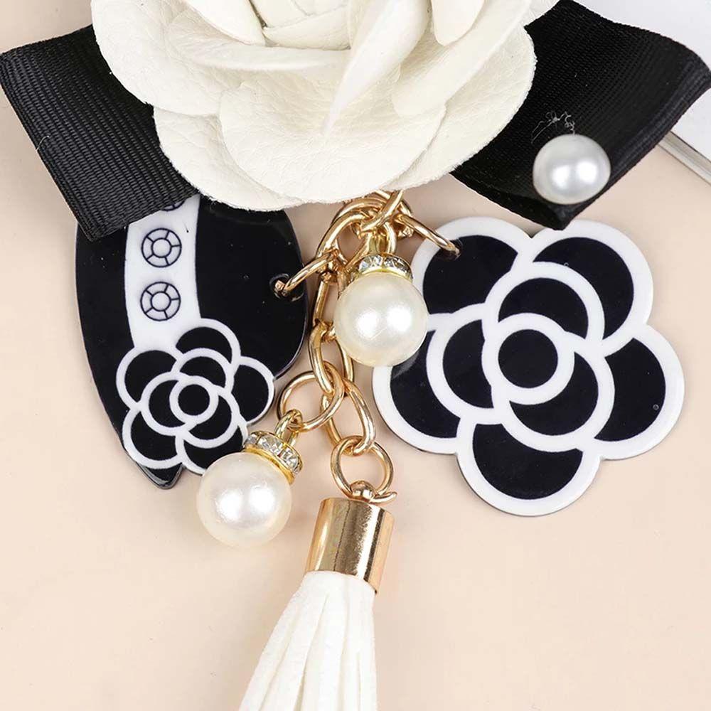 Key Ring Umbrella Jewelry Element Hanger Bag Pendant Flower Keyring Camellia Key Chain Key Chain