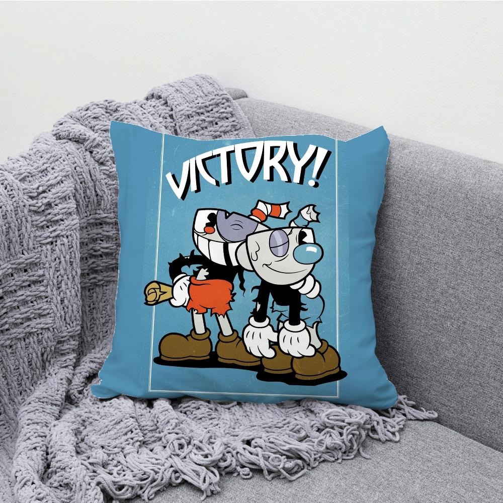 Игра для двух игроков Co Op Чехол на подушку C-Cuphead Мягкий чехол-подушка для декора дивана в деревенском стиле Домашние украшения и Защитный чехол на подушку