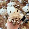 leopard print series Hello Kitty Plush Pendant Keychain 50Th Brown purple Leopard Kitty cat Stuffed Doll bag Accessories