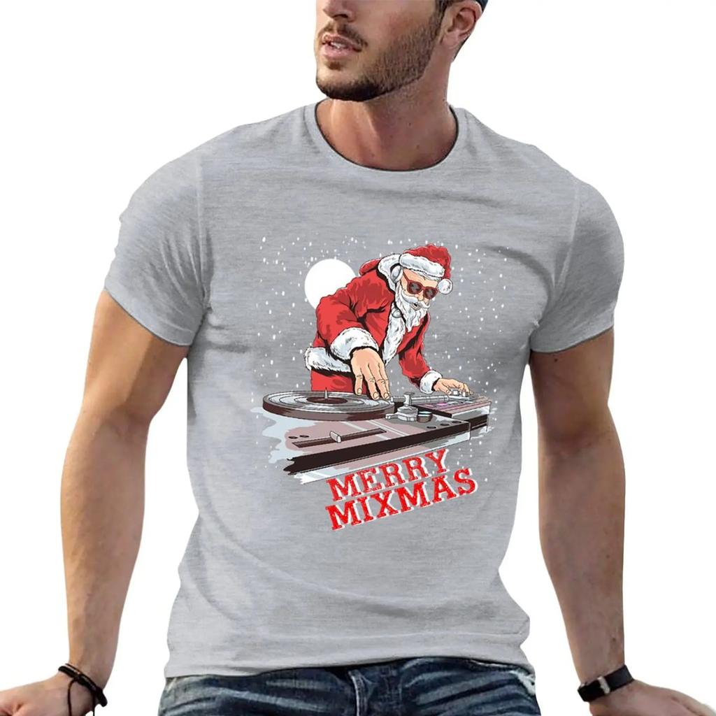 Christmas Santa Claus Playing Dj Merry Mixmas T-Shirt tees korean fashion t shirts