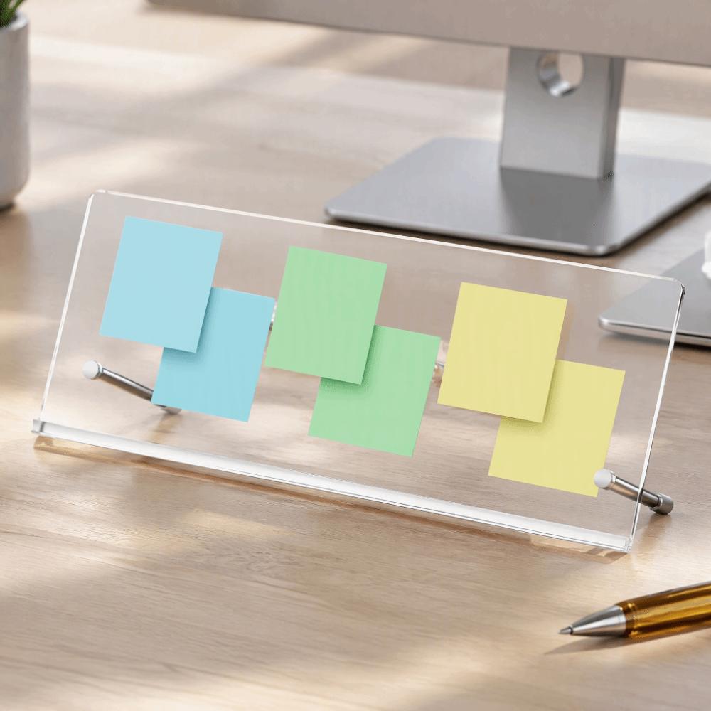 Movable Monitor Memo Board Adhesive-Free Sticky Note Holder Under Monitor Organizer Office Use