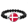 287 Countries National Flag Snap Button Elastic Band Beads Country Flag Independence Day Bead Jewelry Beaded Bracelet