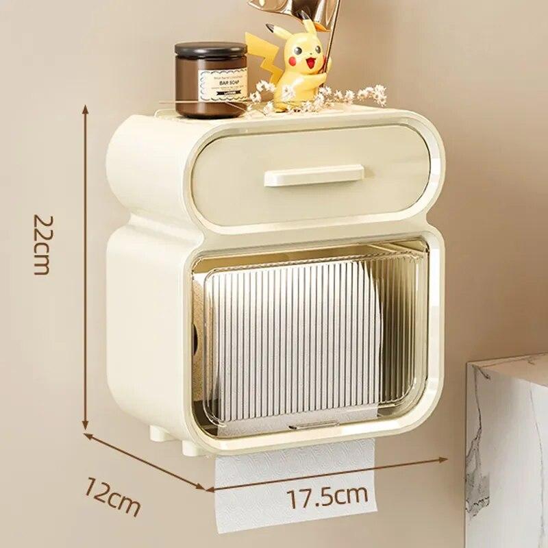 Коробка для салфеток, полка для хранения туалетной бумаги, водонепроницаемая настенная подвеска для рулонной бумаги, неперфорированная полка для салфеток для хранения туалетной бумаги