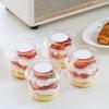 50Pcs Round Shape Dessert Cups Bowl Containers Disposable Packaging Box  Kitchen Bar Supplies