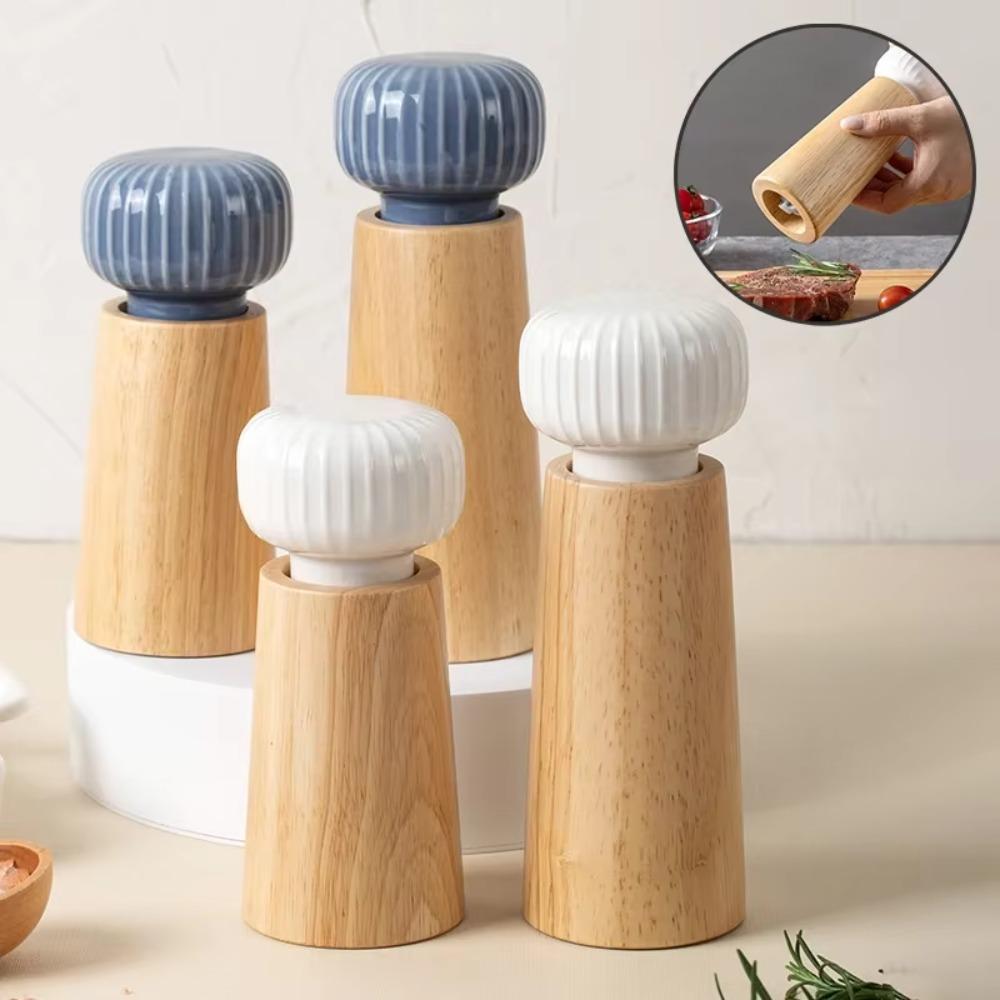 Oak Pepper Salt Grinder Nordic Style Spice Grinder Kitchen Seasoning Tools Pepper Mill Restaurant