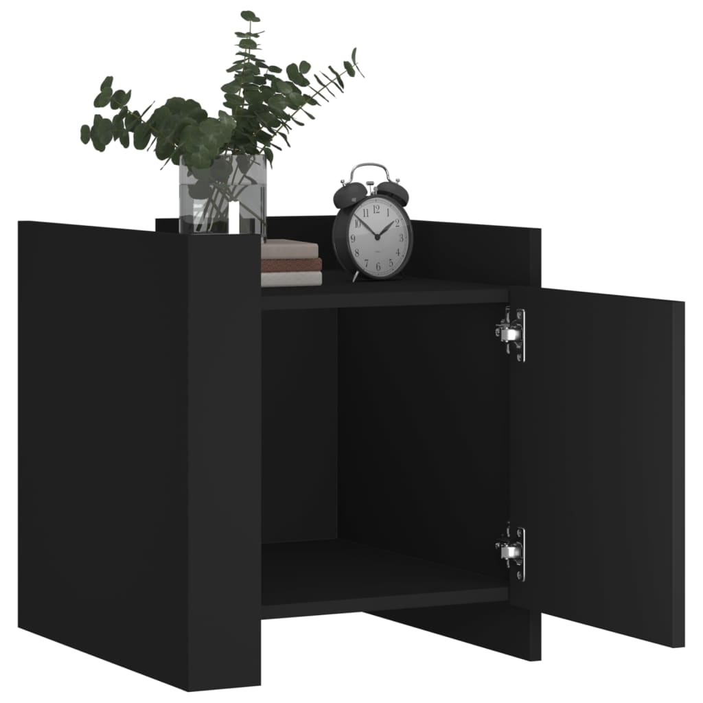 Nightstand Black 45x50x50 cm Particleboard