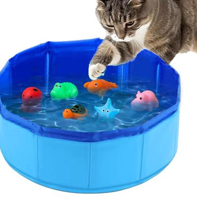 Складная ванна для собак, бассейн для кошек, игрушка с рыбками и водой, бесконечная самостоятельная игра, интерактивные игрушки для кошек, тазик для чистки домашних животных