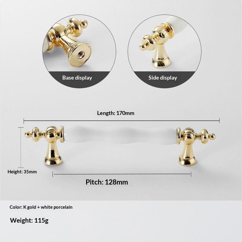 Modern Colored Ceramic Furniture Handle Golden Wardrobe Cabinet Handles Closet Door Knob Dressing Table And Drawer Pull Hardware