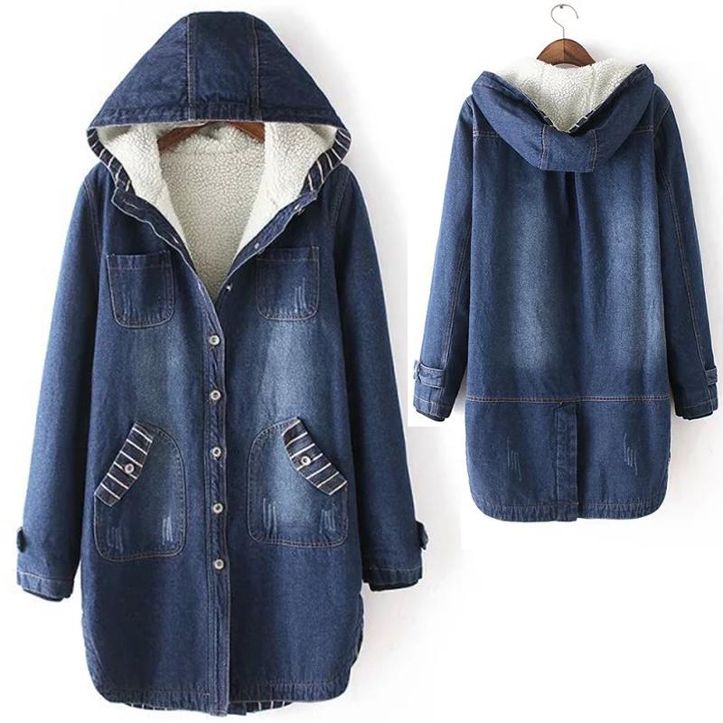 Winter Denim Jacket Women Ladies Outwear Fashion Long Sleeve Loose Casual Girls Jackets Women Coat