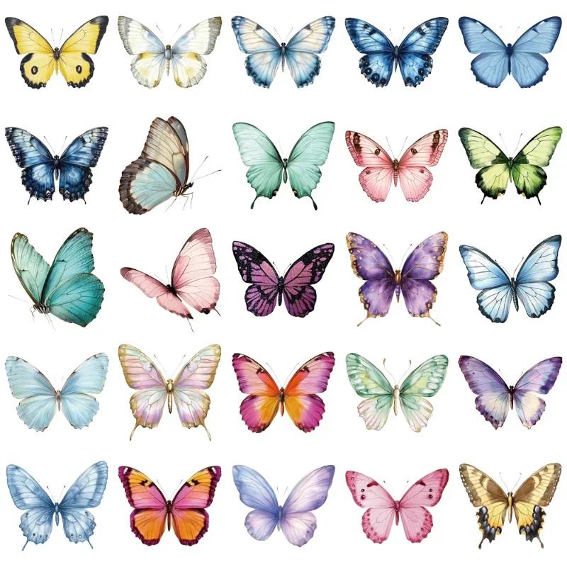 2026 Latest Models 36PC Creative Colorful Butterfly Transparent Stickers Set Top Quality Waterproof DIY Decor for Notebook Phone