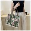 Простая модная сумка-тоут большой емкости с изображением растений и цветов, простая повседневная сумка на плечо, трендовая сумка для поездок на работу для женщин