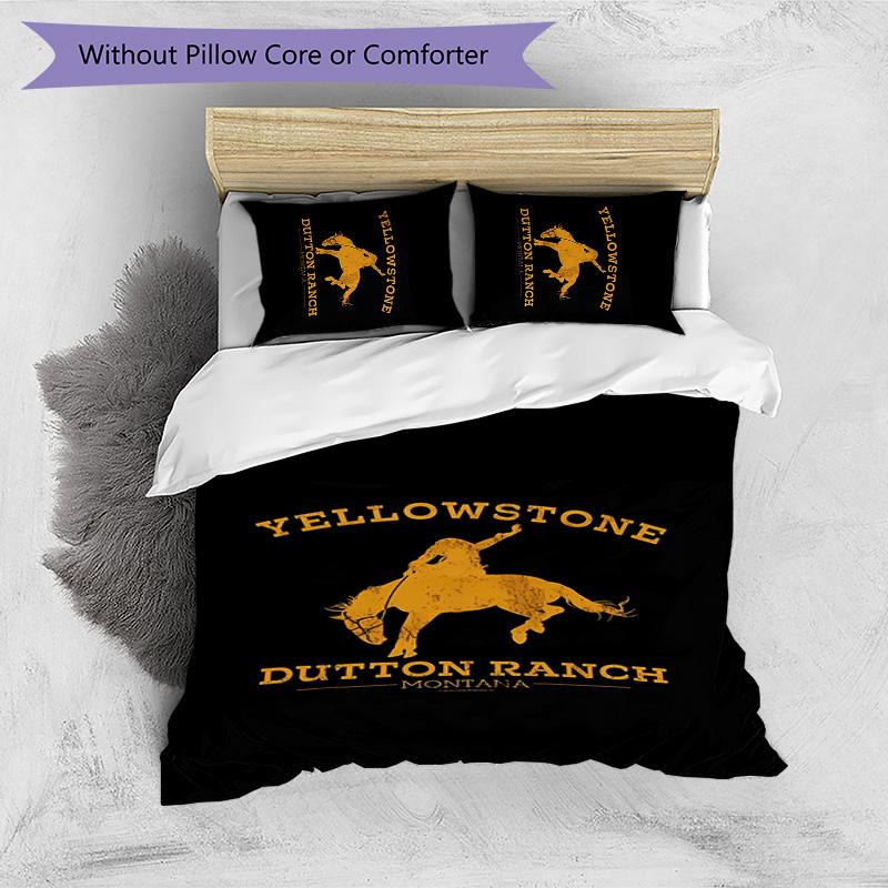 Yellowstone Printed 3PCS Bedding Set Soft Breathable Duvet Cover Pillowcases Set Washable Bedroom Decor Home Gift