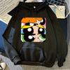Fall Winter Candy Color Hoodie Powerpuff Girls Print Loose Fit Long Sleeve Sweatshirt Women