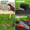 Weeding Rake Steel Thatch Rake with Adjustable Double-Sided Rake Tine Detachable Long Handle Garden Grass Grooming Rake for Healthy Lawn