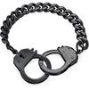 Браслет-наручники для байкера Statement Cuban Curb Chain Черная IP-сталь
