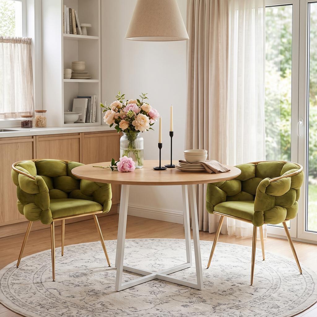 Luxurious, Modern Accent Chair, Vanity Chair with Metal Frame for Bedroom, Living Room, Dining Room