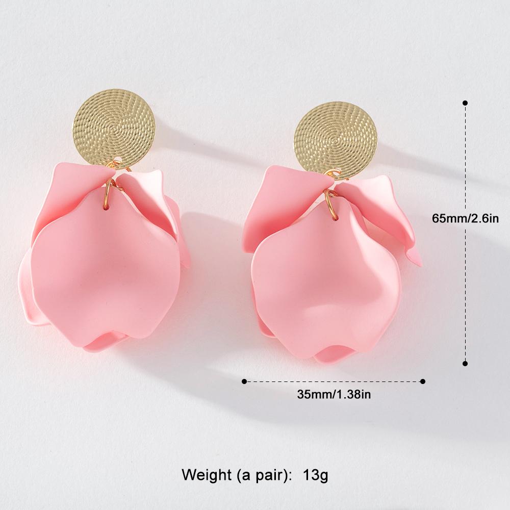 Pinkdudu Романтические 8 цветов серьги-капли с лепестками роз, элегантные весенние повседневные серьги с металлическим рисунком и цветком для женщин, подарки PD1123