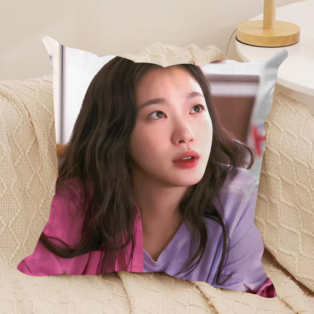 Kim Go Eun Cushion Cover Soft Plush Fabric DoubleSided Printed Sofa Cushion Cover for All Seasons Home Decor Gift