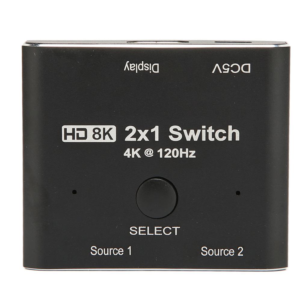 Переключатель HD Multimedia Interface Алюминиевый сплав 2 порта 8K 48 Гбит/с HD Multimedia Interface 2.1