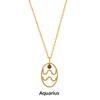 Zodiac Necklace for Women Aries Leo Pisces Sagittarius 12 Constellation Stainless Steel Neck Chains Jewelry Girl Birthday Gifts