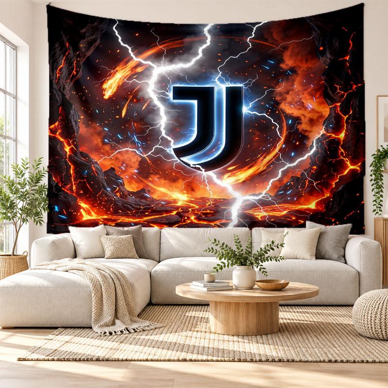 Juventus FC Wall Tapestry, Soft Fabric Wall Hanging, Decorative Backdrop For Bedroom Home Wall Art