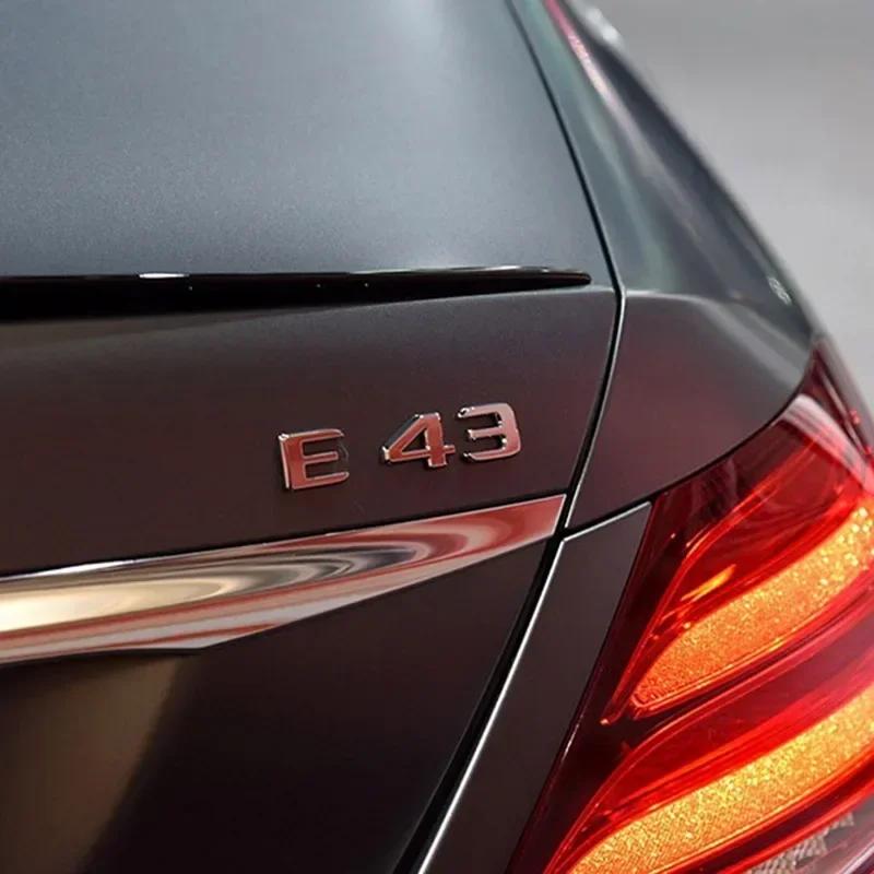 cazvfh1 For Mercedes Benz New 3D ABS Chrome Rear Trunk Badge Decal E43 E53 E63 S Emblem Logo Sticker For Mercedes Benz AMG W211 W212 W21