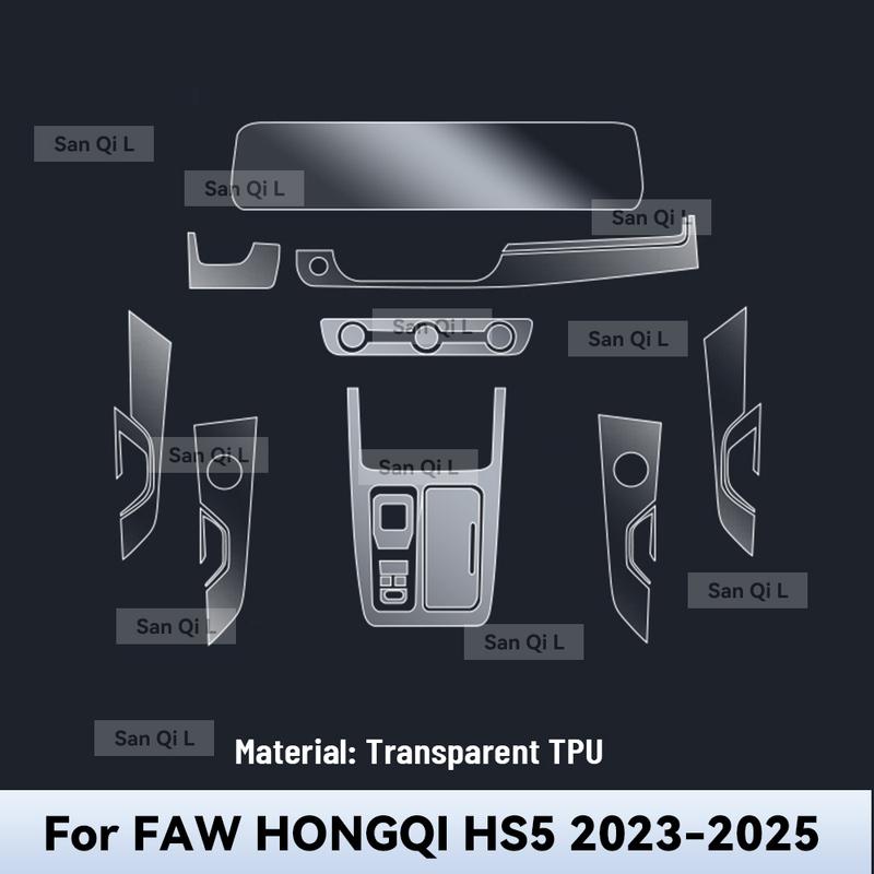 Внутренняя TPU для FAW HONGQI HS5 -2025 Защитная Пленка Чехол Анти-Царапина Панель Коробки Передач Экран Навигации Автомобильная ПЛЕНКА
