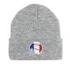 France Flag Mouth Winter Knit Cap Beanie, Patriotic Man Cap Versatile Autumn Unisex Gorro Knitted Hat Beanie