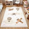 Airplane Hot Air Balloon Pattern Rug Non-sliding Dirt-resistant Easy To Clean Carpet Living Room Bedroom Mat Home Decoration