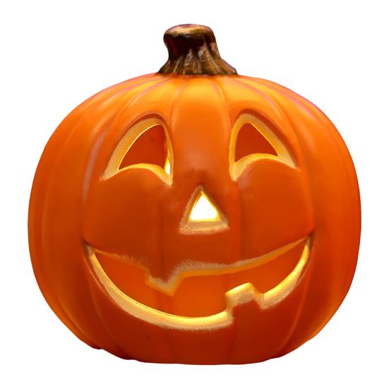 Хэллоуинская тыквенная лампа Жуткая светящаяся тыквенная фигурка Светящаяся декоративная тыква со светодиодной подсветкой для дома с привидениями Хэллоуин Домашний сад Декор