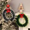 Christmas Wreath Bowknot Artificial Pendants DIY Xmas Tree Garlands Vines Door Wall Hanging Ornaments Xmas New Year Decorations