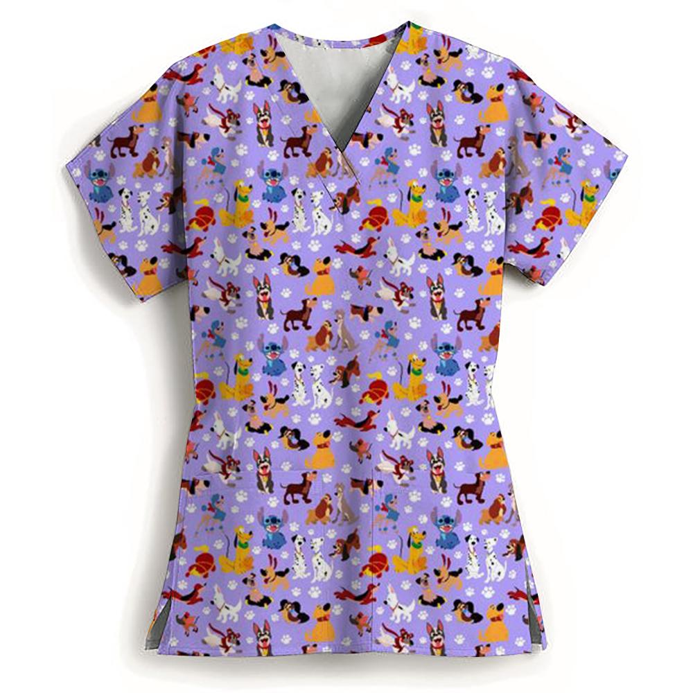 Pharmacist Dentist Veterinary Nurse Tops Disney 101 Dalmatians Beauty Scrub Clothes Spa Nurse Pure Medical Lab Medical Uniform