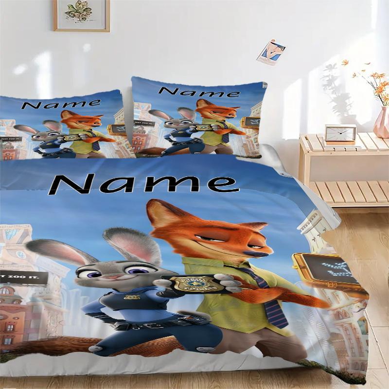 Custom Textile Zootopia Heroes Bedding 3 Piece Set HD Print Duvet Cover Pillowcases for Teens Adult Bedroom Decoration