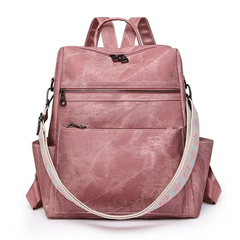 Lightweight Girls Retro Backpack Fashion Multipurpose Women's Backpack Large Capacity Leisure Travel Dual-purpose Shoulder Bag