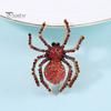 Брошь-паук, блестящий декор со стразами, реалистичная форма паука, украшение для воротника одежды, антикоррозийный сплав, легкая одежда, ювелирные изделия, женский подарок