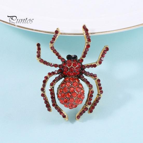 Брошь-паук, блестящий декор со стразами, реалистичная форма паука, украшение для воротника одежды, антикоррозийный сплав, легкая одежда, ювелирные изделия, женский подарок