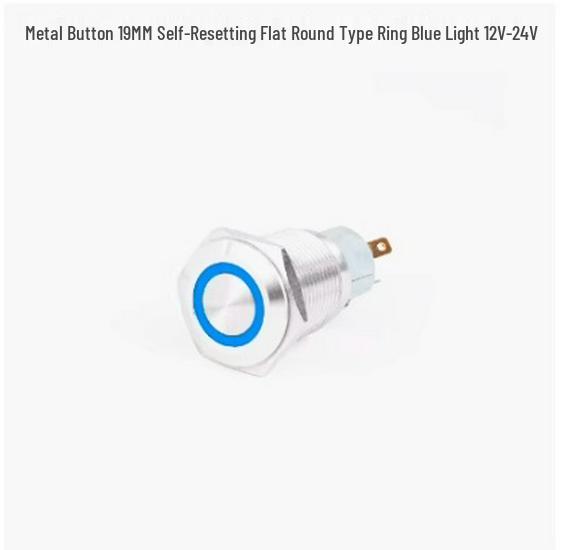 19mm Dustproof Metal Button Switch with Light, Self-Reset, Self-Lock, Small Round Momentary Start Power Button
