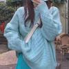 Женский мягкий вязаный свитер с косами - Круглый вырез, свободный крой, модный стиль Осень/Зима.