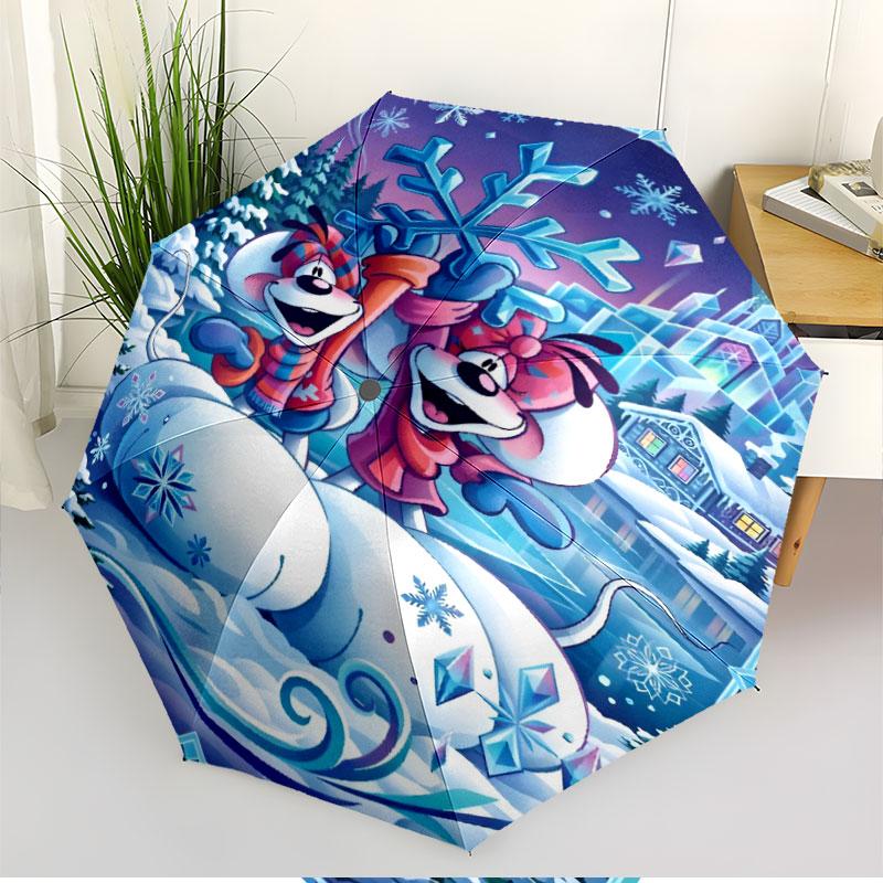 Diddl Print Automatic Open Close Umbrella, Portable Foldable Umbrella, for Outdoor Commute Camping Trip, Ideal Birthday Gift