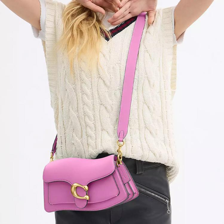 COACH Tabby Glove Tanned Leather One Shoulder Handbag Women's Fuchsia CAN26-B4DB8